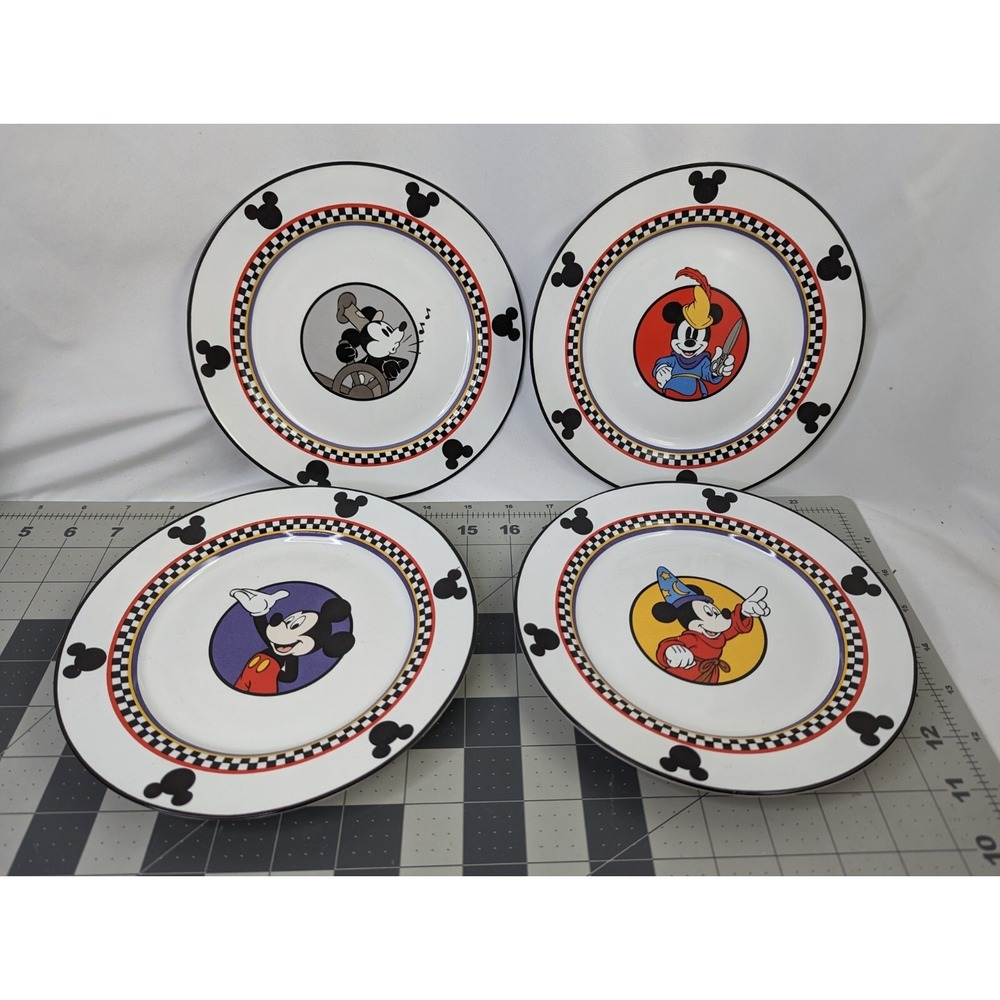 Disney Mickey Mouse Plate‎ 7.5 Inch Lot of 4 Brave Wizard Steamboat